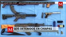 Seis detenidos en operativos de Chiapas; aseguran armas, droga y vehículos