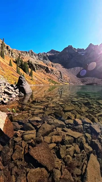 Beautiful Fish chill being filmed way up in an alpine lake