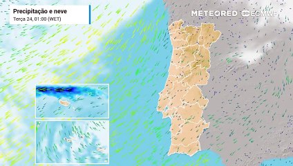 Probabilidade de precipitação na semana de festas é parca, mantendo-se a possibilidade de 2025 iniciar sem precipitação.