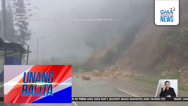 Bahagi ng bundok, gumuho matapos ang tuloy-tuloy na pag-ulan | Unang Balita