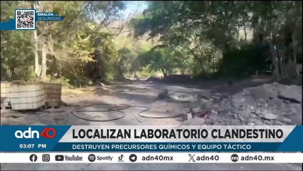 Golpe al narco: Localizan y aseguran laboratorio clandestino en Sinaloa