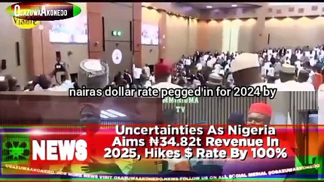 Uncertainties As Nigeria Aims ₦34.82t Revenue In 2025, Hikes $ Rate By 100%