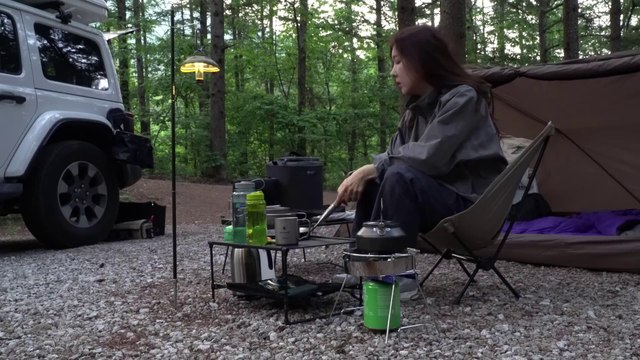 🌙 Japanese Girl ASMR Camping in the Deep Forest 🌲 Soothing Nature Sounds for Relaxation and Sleep 🎧✨