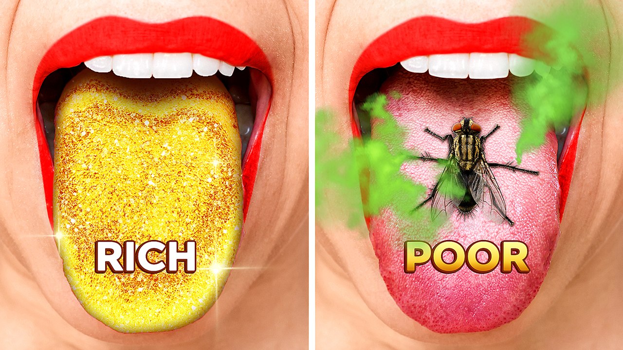 EATING CHEAP vs. EXPENSIVE FOOD || Extreme Challenge! Cool Kitchen Hacks &  Gadgets by 123GO! SCHOOL