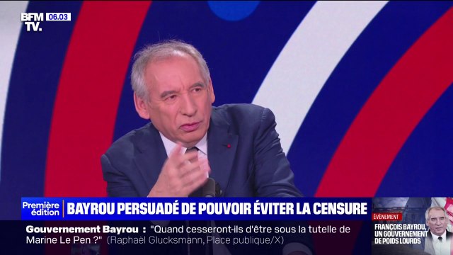 François Bayrou persuadé de pouvoir éviter la censure avec son nouveau gouvernement