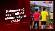 Brezilya’da belediye meclisi üyesinin bakımsızlığını kayıt altına aldığı köprü çöktü