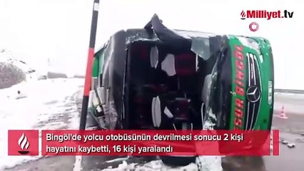 Bingöl'de yolcu otobüsü devrildi! Ölü ve yaralılar var