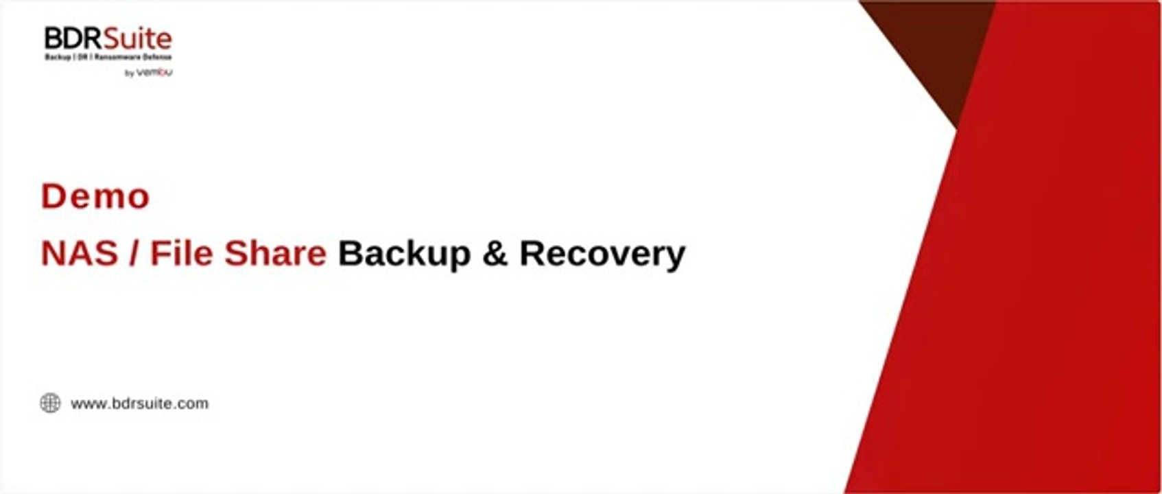 How to Backup and Recovery for NAS/File Share| BDRSuite Demo
