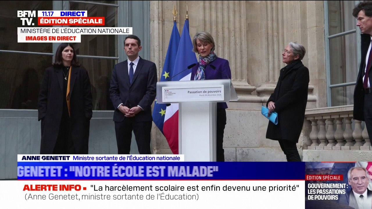 Passation au ministère de l'Éducation: Élisabeth Borne estime que l'Assemblée nationale "est plus éclatée que jamais"
