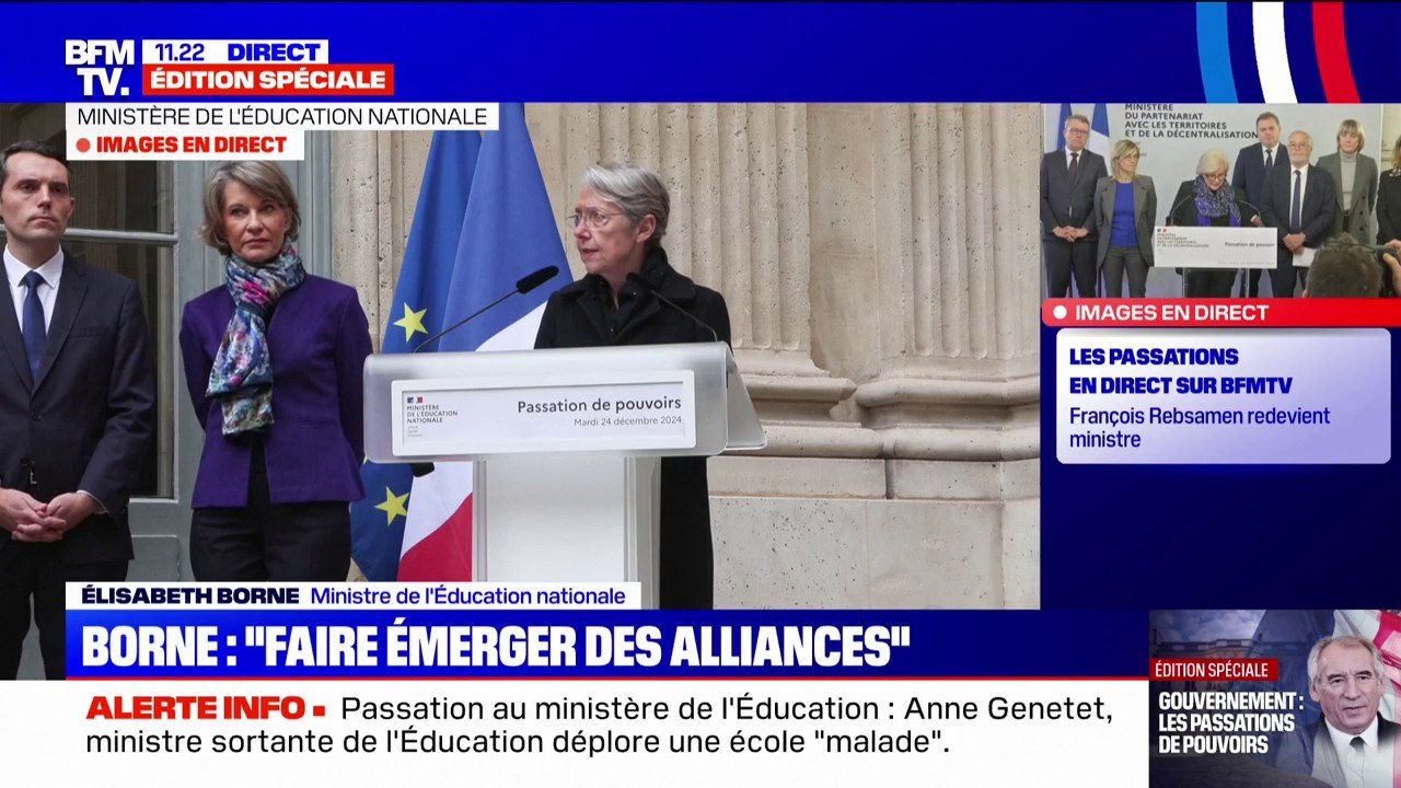 Élisabeth Borne (ministre de l’Éducation nationale): "Je ne suis pas une spécialiste de ces sujets, mais je sais combien les questions d'éducation et de formation (...) sont des pierres angulaires pour notre nation"