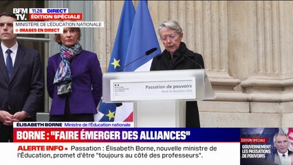 Élisabeth Borne (ministre de l’Éducation nationale): "Je n'envisage pas la préparation d'une énième loi (...) mais j'entends bien que nous portions un diagnostic partagé"