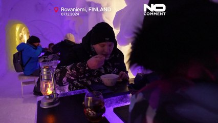 Existe um restaurante feito de gelo na Aldeia do Pai Natal