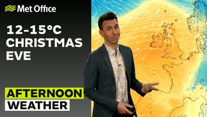Met Office Afternoon Weather Forecast 24/12/2024 - Dry and cloudy for most