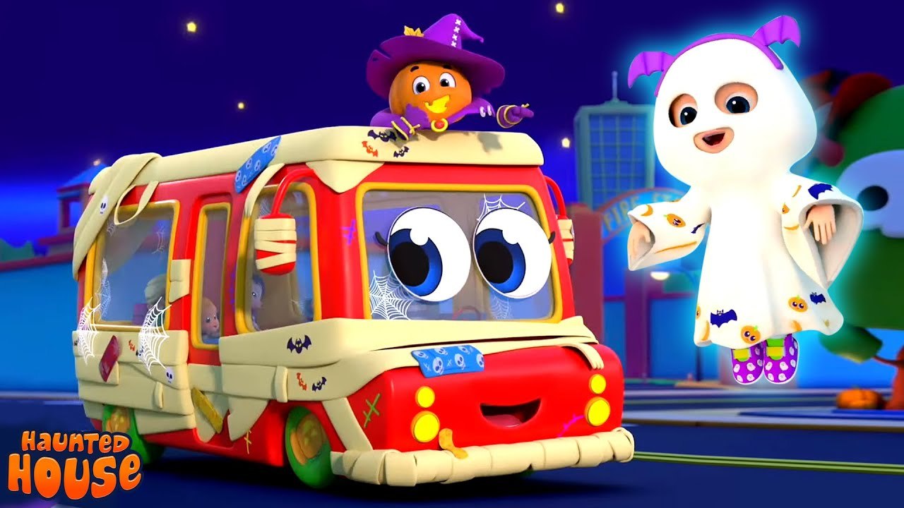 Halloween Wheels On The Bus, Vehicle Songs and Spooky Rhymes for Kids