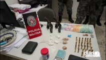 PM desarticua mais um ponto de venda de drogas em Pombal e prende suspeito com duas armas de fogo