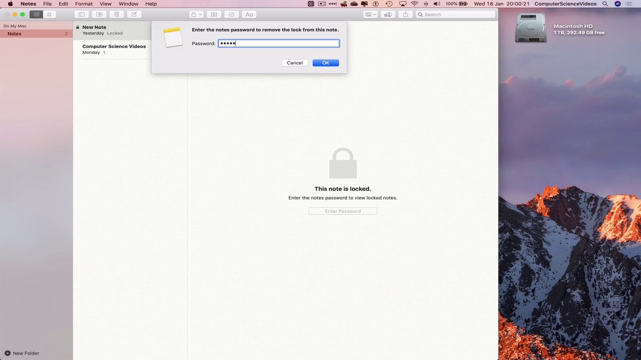 How to REMOVE the Lock On a Note Using the Notes Application On a Mac - Basic Tutorial | New