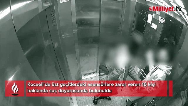 Kocaeli'de üst geçitlerdeki asansörlere zarar veren 16 kişi hakkında suç duyurusu