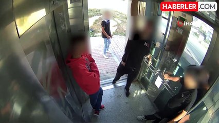 Kocaeli'de Asansörlere Zarar Veren Şahıslar Kamerada