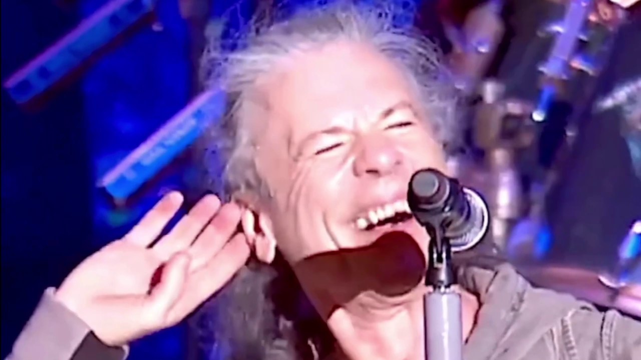 Iron Maiden drummer Nicko says goodbye to the stage and is applauded by the audience at Allianz Parque, Brazil