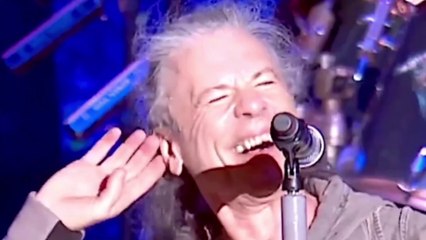 Iron Maiden drummer Nicko says goodbye to the stage and is applauded by the audience at Allianz Parque, Brazil