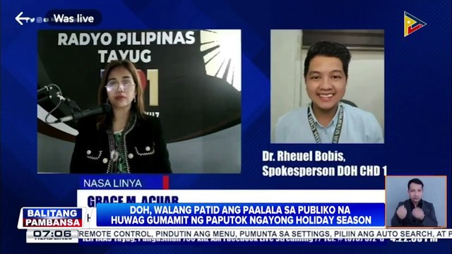 DOH, walang-patid ang paalala sa publiko na huwag gumamit ng paputok ngayong holiday season