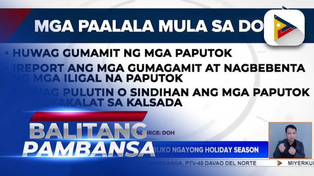 DOH, may paalala sa publiko ngayong holiday season