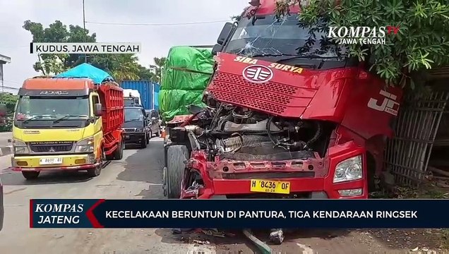 Kecelakaan Beruntun di Pantura, Tiga Kendaraan Ringsek