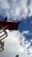 Young Man Jumps from Bridge, But There's a Parachute Malfunction!