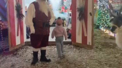 Santa visit turns into comedy gold as toddler goes from nice to naughty in seconds