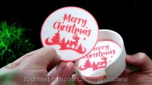 🎄 Christmas Coasters - Multicolor 3D Prints - Multicolor 3D Printer - Bambulab A1 Mini