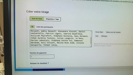 Tirage gagnant maillot équipe fanion