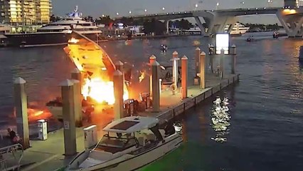 Floride : L'explosion d'un bateau, filmée par les caméras de surveillance, a fait un mort et cinq blessés dont 3 graves, dans une marina de Fort Lauderdale