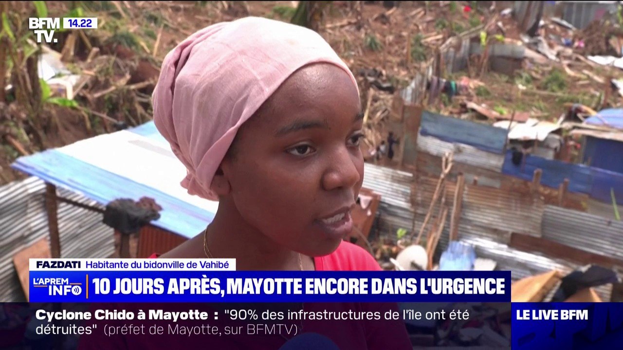 “On est obligés d’aller prendre de l’eau qui n’est même pas potable”: dix jours après le passage du cyclone Chido, Mayotte est encore dans l’urgence