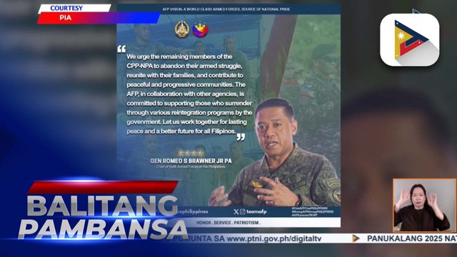 AFP, hinimok ang mga nalalabing miyembro ng CPP-NPA na abandunahin na ang kanilang mga armas