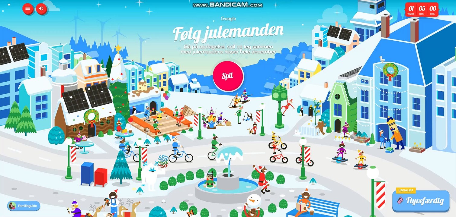 KLIP 1|2 - Følg julemanden på Google.dk fra 24 december kl. 11.00 til 25 december kl. 12.00 og rundt om hele verden med julegaver i 2024. (Musik & Bandicam)