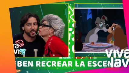 'Potro' Caballero y la Maestra Resurrección recrean romántica escena de 'La Dama y el Vagabundo'