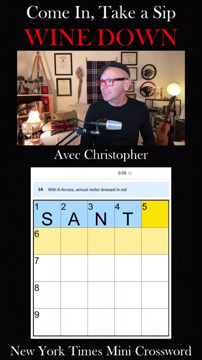 Lets Jump Into the New York Times Christmas Day MINI Crossword! So Come in, Take a Sip, & Wine Down! Let's Solve This Together! 🍷