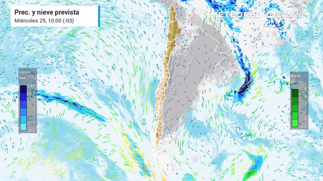 Se esperan precipitaciones en cordillera desde Atacama a O´Higgins y también en la Patagonia.