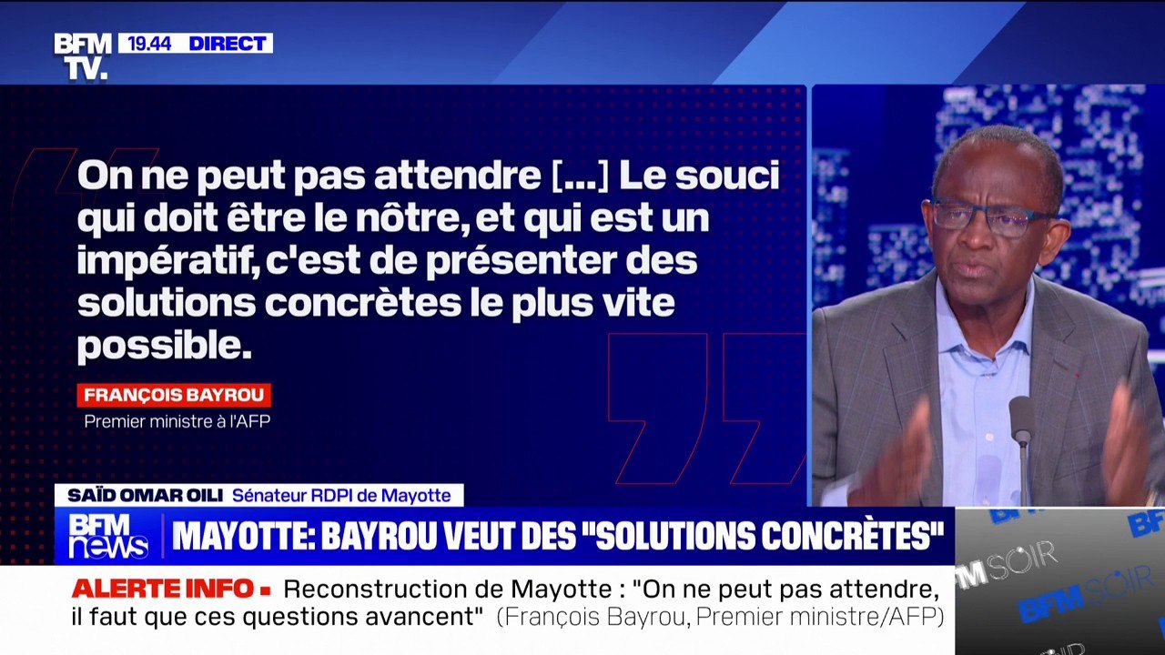 Mayotte: Les Mahorais "n'arrivent pas à se projeter (...) parce qu'ils n'ont plus rien", affirme Saïd Omar Oili, sénateur RDPI de Mayotte