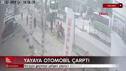 Kocaeli'de karşıya geçmeye çalışan yayaya otomobil çarptı