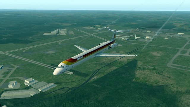 Tranquil Takeoff: Iberia MD-82 at Calgary International Airport (YYC), Calgary, Canada #flights #fly #flightlovers #Canada #USA #Japan #aviation #flying #FlyingLovers #aviationlovers