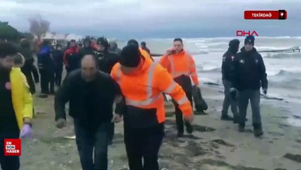 Tekirdağ'da fırtınada tekne yan yattı