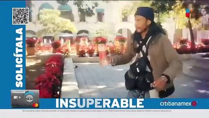 VIDEO: Hombre usa el agua de una fuente para regar las nochebuenas del Zócalo de Oaxaca