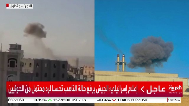 إعلام إسرائيلي: الجيش يرفع حالة التأهب تحسبا لرد محتمل من الحوثيين #إسرائيل #اليمن #قناة_العربية