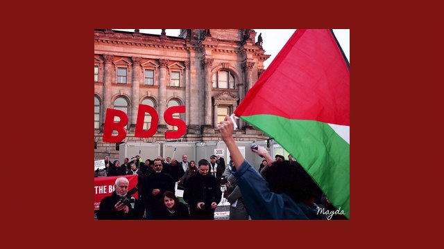 Manchester Palestine Action auf der BDS Kundgebung vor dem Deutschen Bundestag am 31.01.2020