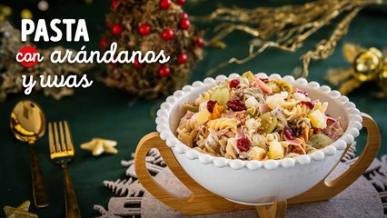 Receta fácil de pasta navideña con frutas y jamón