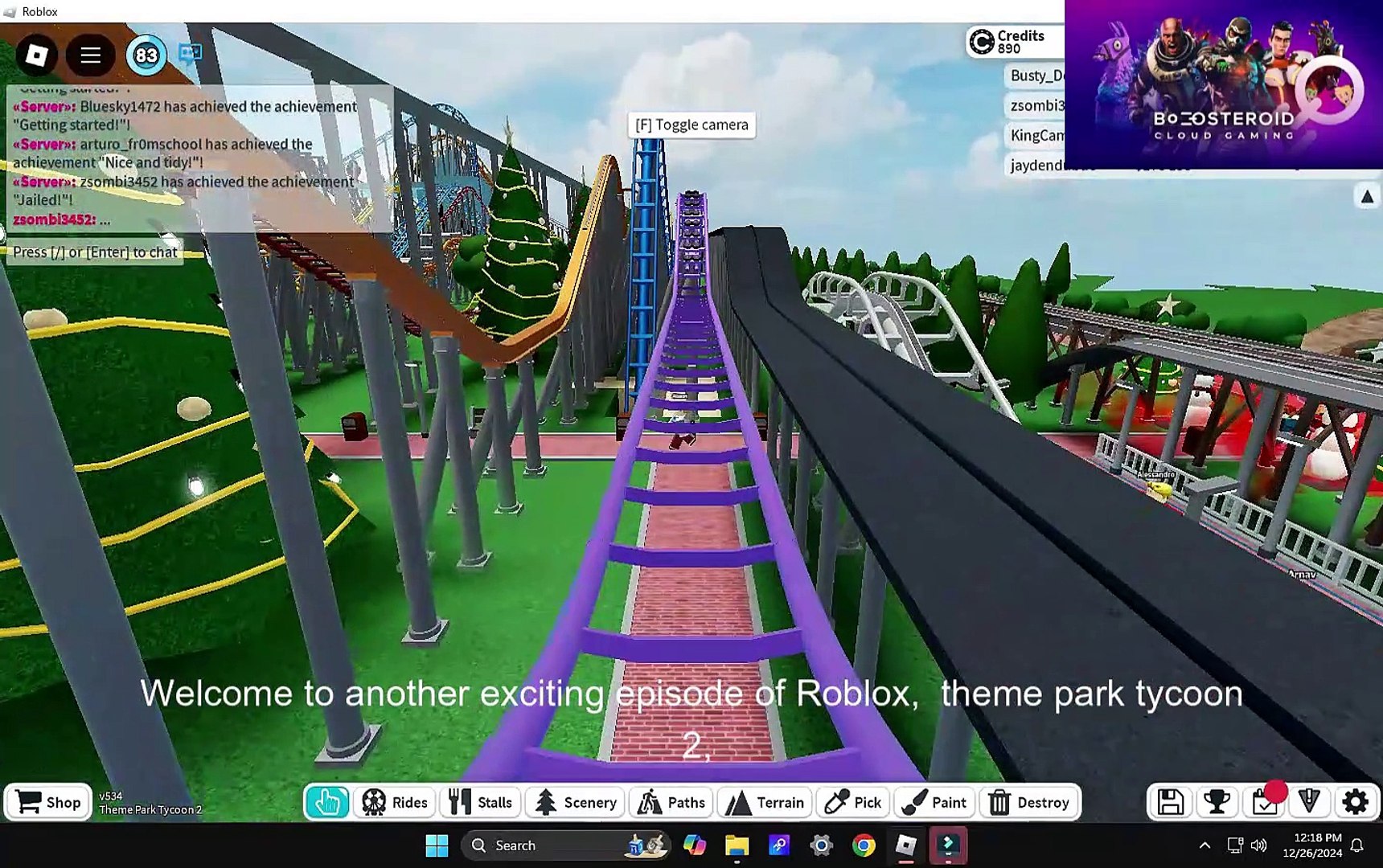 ⁣Roblox theme park tycoon 2 rollercoaster #Boosteroid #roblox