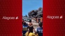 Incêndio devasta garagem da Auto Viação Veleiro em Maceió