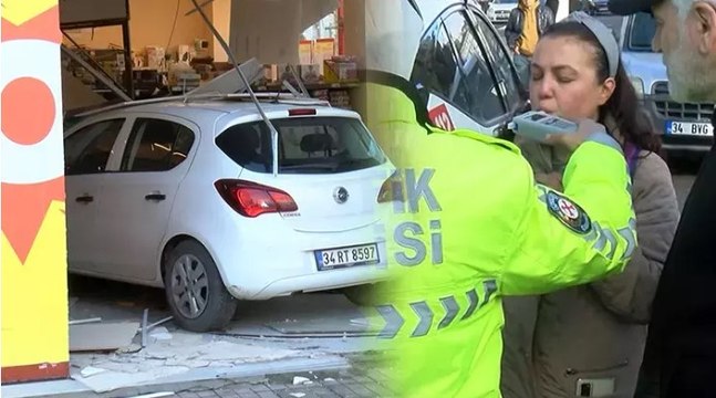 İstanbul'da fren yerine gaza basan sürücü markete daldı