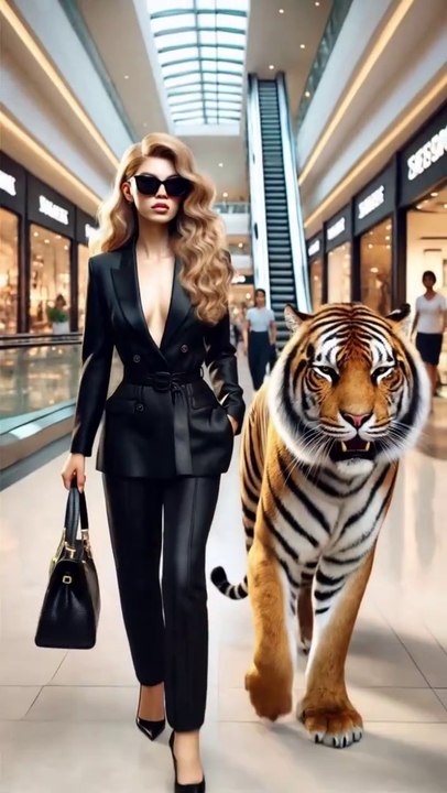 cool lady and tigers